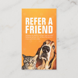 Pet Care Sitting Bathing & Grooming Referral Card