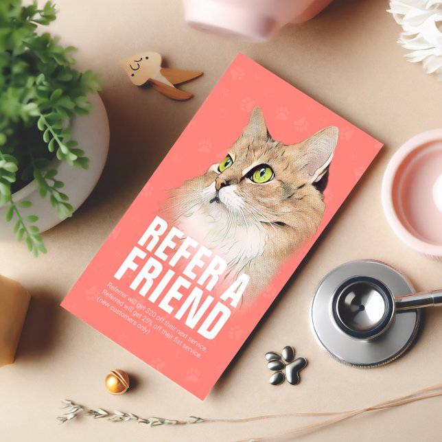 Pet Care Sitting Bathing & Grooming Referral Card (Creator Uploaded)