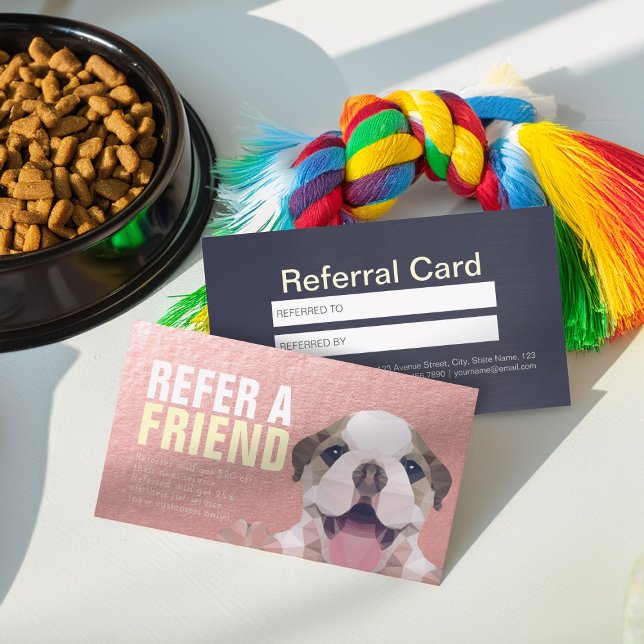 Pet Care Sitting Bathing & Grooming Referral Card (Creator Uploaded)