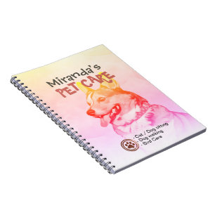 Pet Care Sitting Grooming Beauty Salon Corgi Dog Notebook