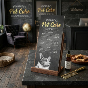 Pet Care Sitting Grooming Beauty Salon Price List Rack Card