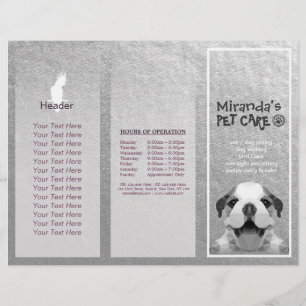 Pet Care Sitting Grooming Salon Tri-Fold Brochures