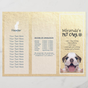 Pet Care Sitting Grooming Salon Tri-Fold Brochures