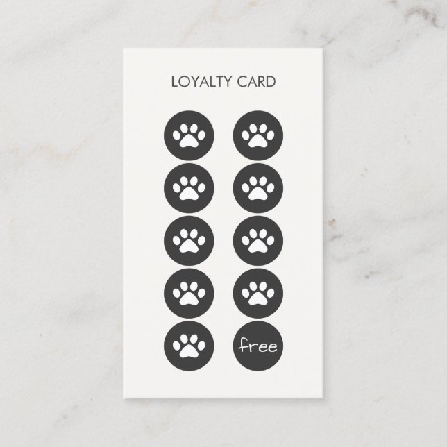 Pet Care Veterinarian Loyalty Punch Business Card (Front)