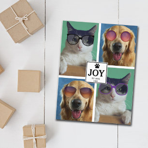 Pet Cat Dog Christmas Animal Photo Collage Xmas  Holiday Postcard