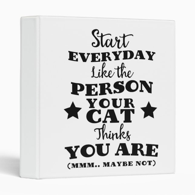 Pet Cat Funny Quote Binder (Front/Spine)