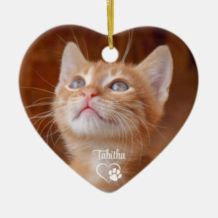 Pet Cat Kitten Photo Ceramic Ornament