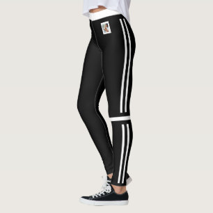 Pet Cat Lover Black And White Stripes Customized Leggings