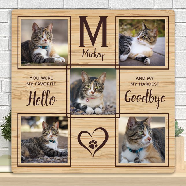 Pet Cat Memorial Remembrance Photo Collage Plaque (Creator Uploaded)