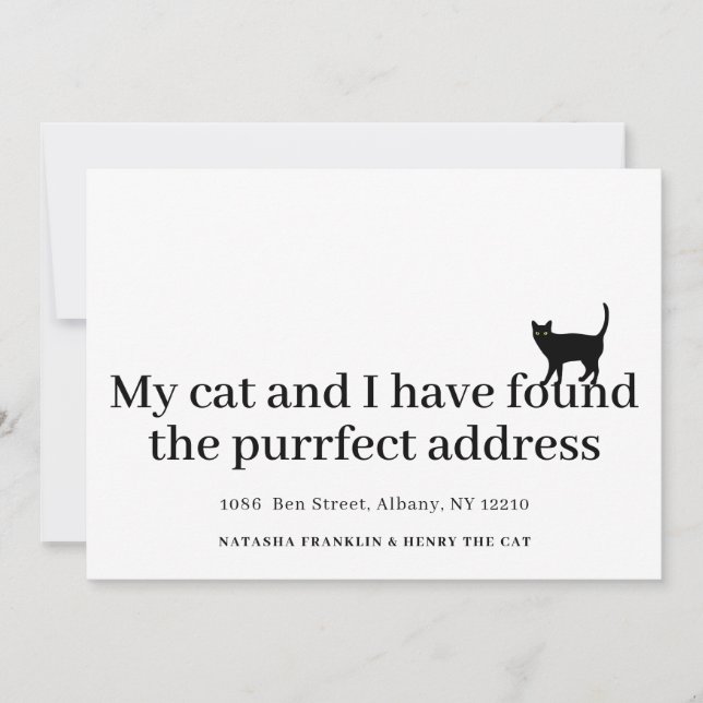 Pet Cat New Address We've Moved Announcement (Front)
