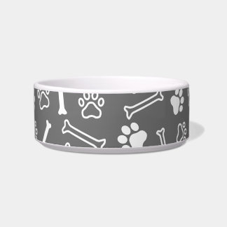 Pet - Cat or Dog Paw Footprint and Bone Pattern Bowl