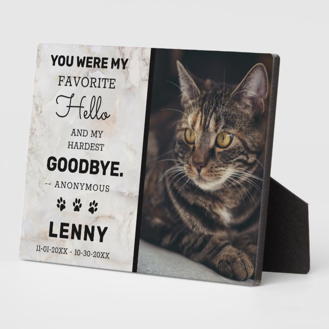 Pet Cat Quote Photo Memorial Marble Keepsake   Plaque (Side)