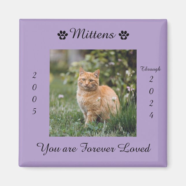 Pet Cat Remembrance Memorial Magnet (Front)