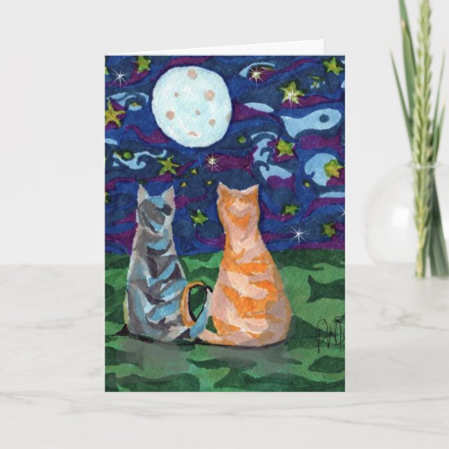 pet cat sympathy art card (Front)