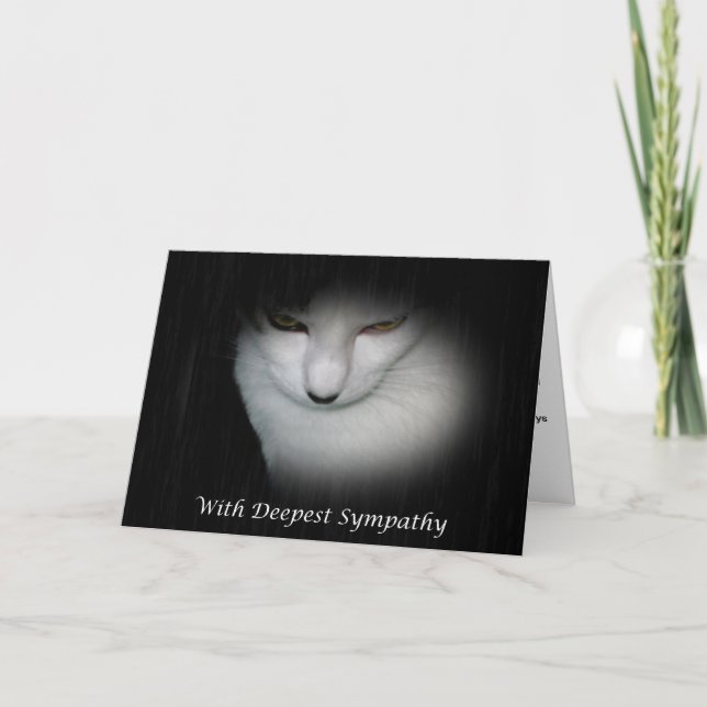Pet Cat Sympathy Card, Loss Of Cat Card (Front)