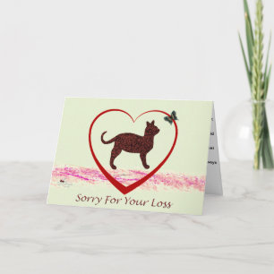 Pet Cat Sympathy Card, Loss Of Cat Card