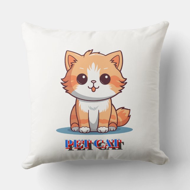 pet cat throw pillow (Back)