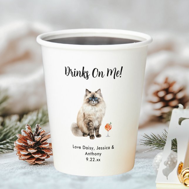 Pet Cat Wedding Paper Cups (Creator Uploaded)