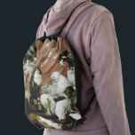 Pet Cats Animal Lover Vintage Art Gold Monogrammed Drawstring Bag<br><div class="desc">Create your own custom, personalized, art lovers' / cat / animal lovers', monogrammed, cool, chic, stylish, pretty, elegant faux gold typography script, 100% polyester, kids girls school / sports drawstring backpack, featuring a wonderful intricate detailed vintage oil on canvas painting, by Carl Kahler, of a clowder of majestic beautiful cute...</div>
