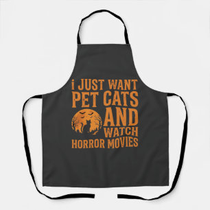 Pet Cats Horror Movies Halloween Design_1 Apron