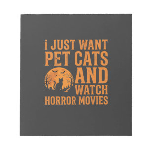 Pet Cats Horror Movies Halloween Design_1 Notepad