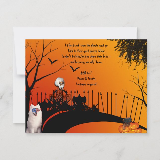 Pet Cemetery Beckons Halloween Invitation (Front)