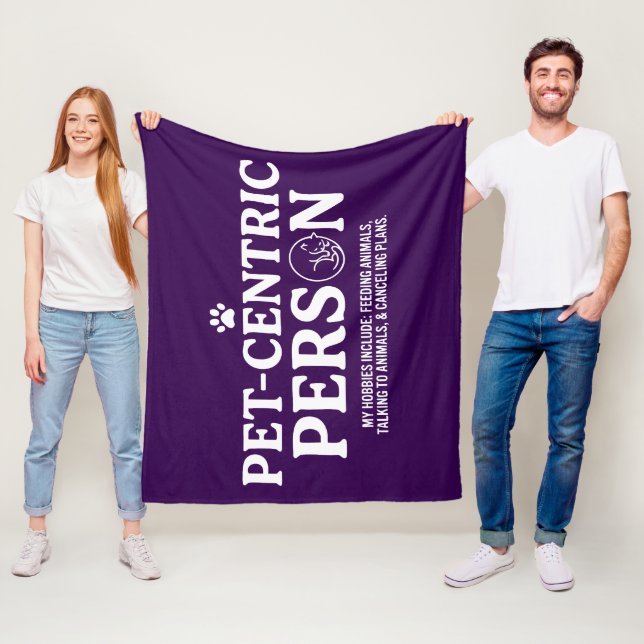 Pet Centric Person Fleece Blanket (In Situ)