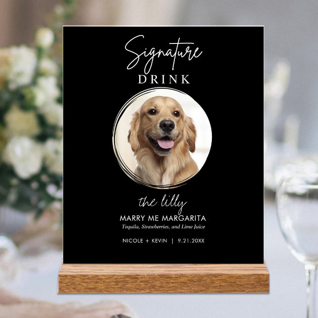 Pet Chien Mariage Signature Boissons Bar à cocktai (Créateur téléchargé)