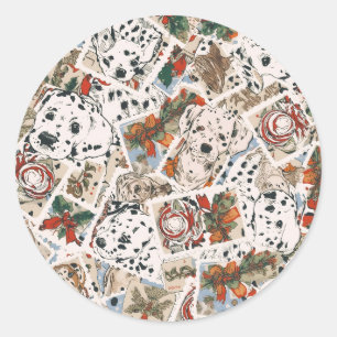 Pet christmas classic round sticker