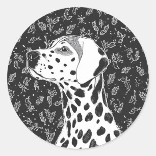 Pet christmas classic round sticker