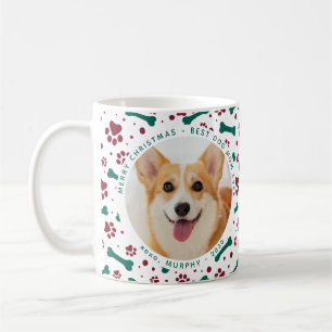 Pet Christmas Custom Photo Paw Prints Dog Mom Coffee Mug