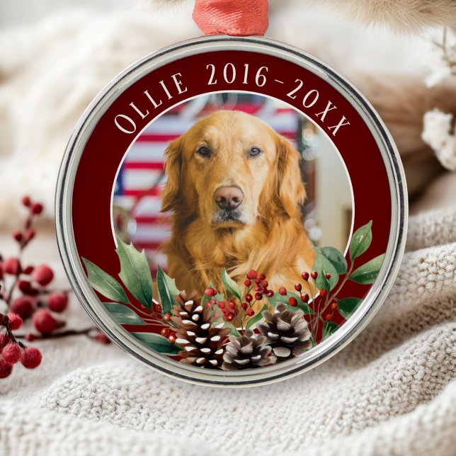 Pet Christmas Memorial  Metal Ornament (Pet Christmas Memorial Metal Ornament)