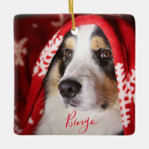 Pet Christmas Photo Ceramic Ornament