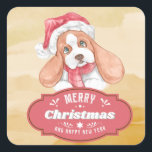 Pet christmas  square sticker<br><div class="desc">Pet christmas stickers. Dog christmas stickers</div>