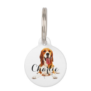 Pet custom dog elegant if lost photo text pet tag