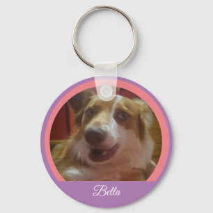 Pet Custom Photo and Name Keychain