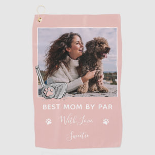 Pet Custom Photo Best Mom By Par Golf Towel