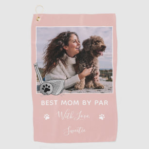 Pet Custom Photo Best Mom By Par Golf Towel