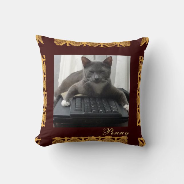 Pet Custom Photo Throw Pillow (Front)