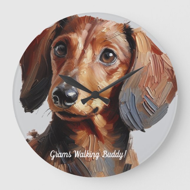  Pet Dachshund  Personalize Wall Clock (Front)