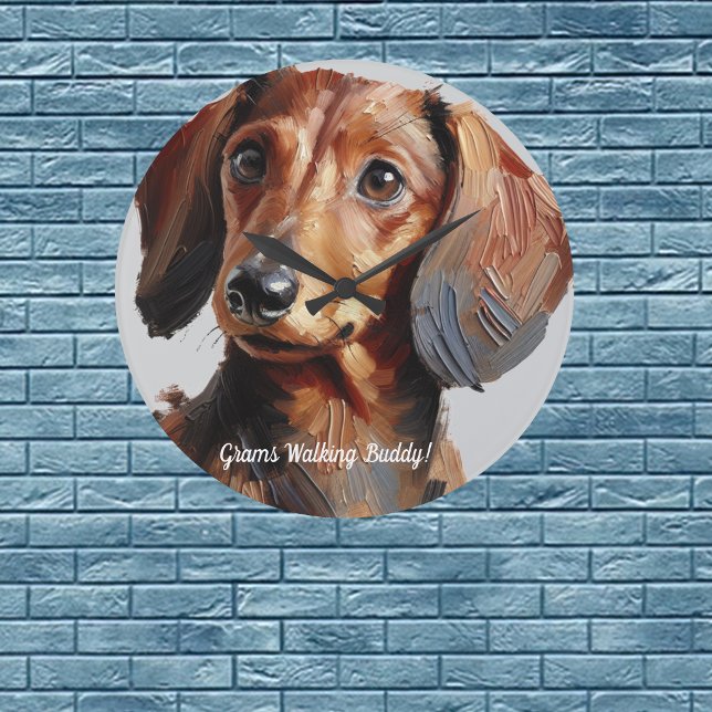  Pet Dachshund  Personalize Wall Clock (Creator Uploaded)