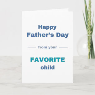 Pet Dad Father's Day Favourite Child (minimal) Card