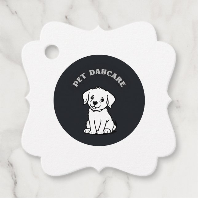pet daycare logo favour tags (Front)