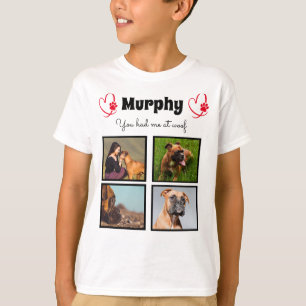 Pet dog 4 photo collage customize tshirt for boys 