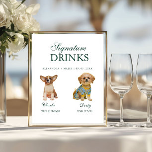 Pet Dog Calligraphy Signature Drink wedding sign