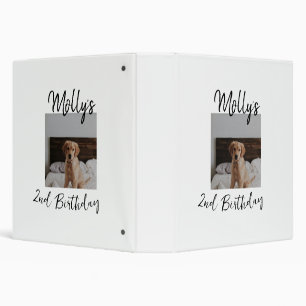 Pet dog cat animal birthday photo modern simple  binder