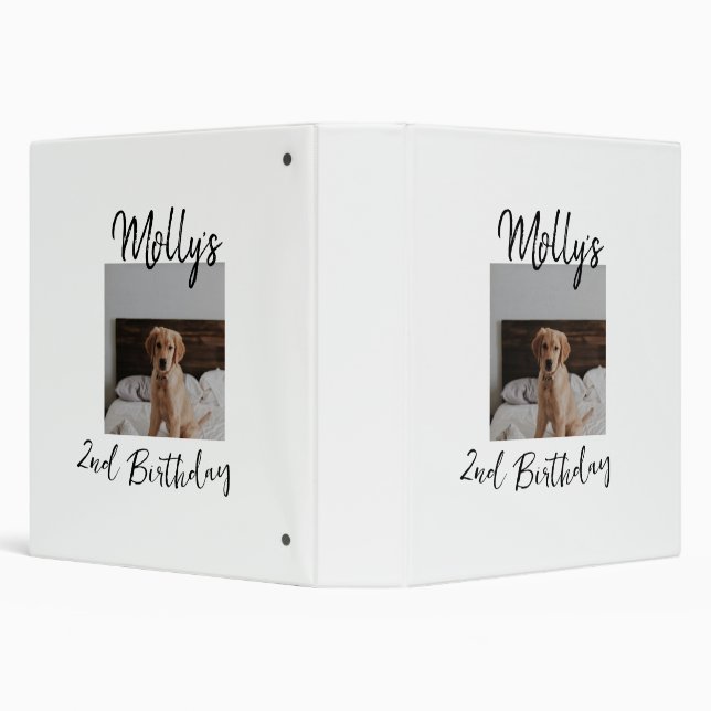 Pet dog cat animal birthday photo modern simple  binder (Background)
