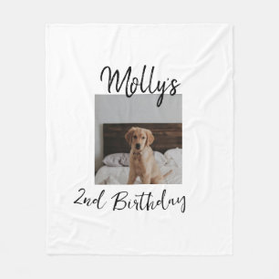 Pet dog cat animal birthday photo modern simple  fleece blanket
