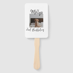 Pet dog cat animal birthday photo modern simple  hand fan