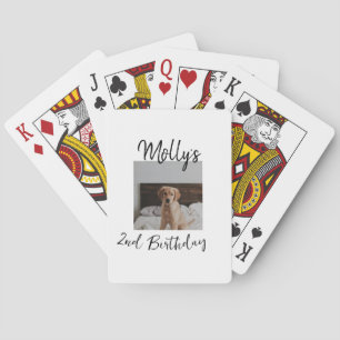 Pet dog cat animal birthday photo modern simple  playing cards